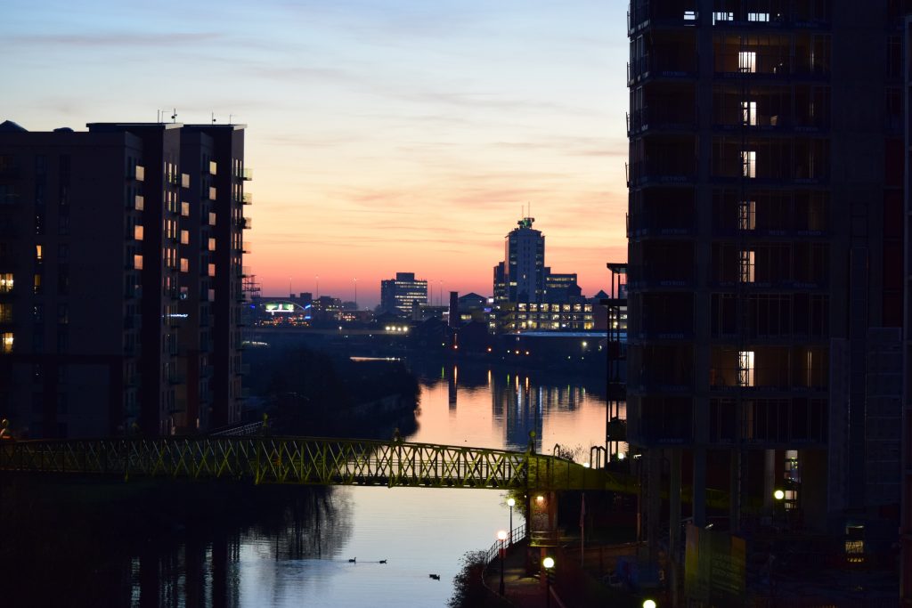 The photo of Manchester sunset